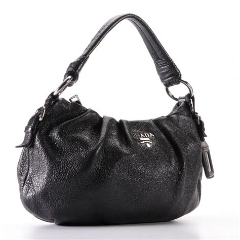 prada convertible shoulder bag front zip cervo deerskin sabbia|Black Cervo Leather Zip East/West Top Handle Bag BL0639.